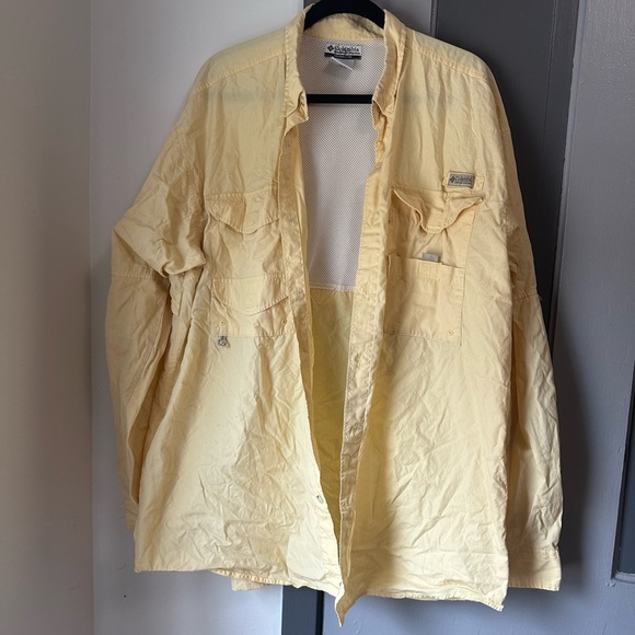 Columbia Men's Light Yellow Shirt Jacket - Picture 1 of 9